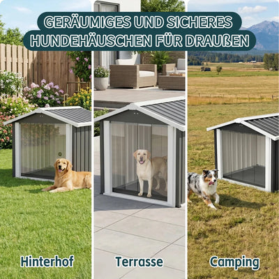Niche Chien Métal Extérieur Anti-UV Ventilée 102x91x84 cm