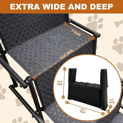 Escalier pour Chien Voiture Pliable 4 Marches Antidérapant