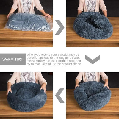 Panier Donut Ultra Doux Chien Moyen 40 à 90 cm