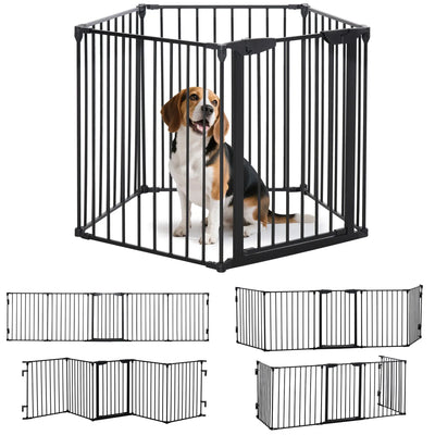 Barrière pour Chien 5 Panneaux 300 cm Verrouillage Automatique
