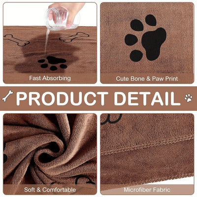 Serviette Microfibre Pattes et Toilette Chien