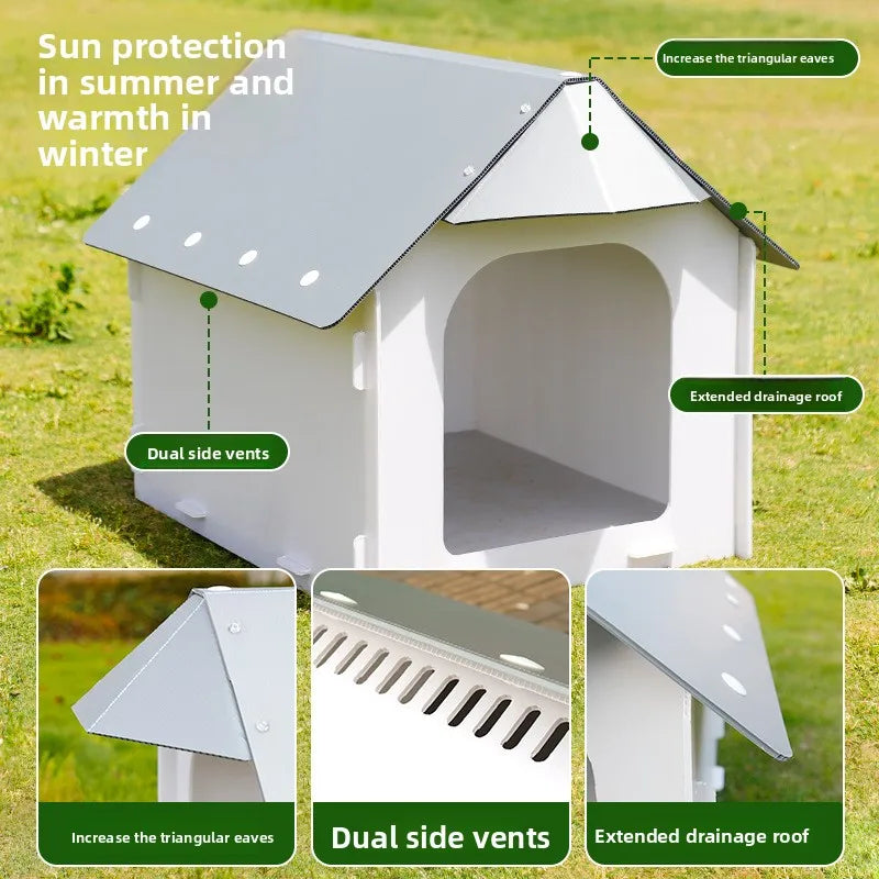 Niche Chien Extérieur en Plastique Ventilée 3 Tailles