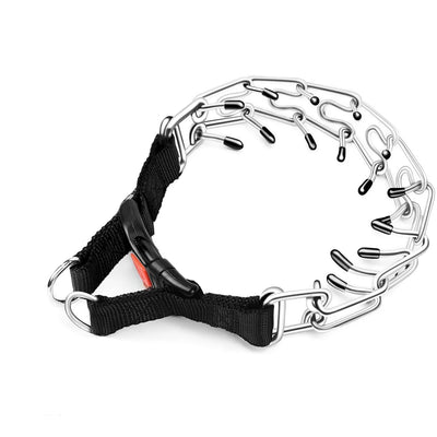 Collier à Picots Acier Chromé Chien Boucle Rapide Réglable