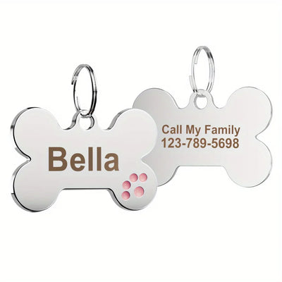 Médaille Gravée Motif Patte pour Chien