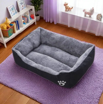 Panier Rectangulaire Noir Doux Antidérapant pour Chien