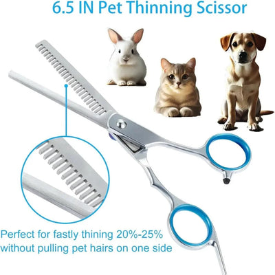 Ciseaux de Toilettage pour Chien Kit Inox Bouts Ronds