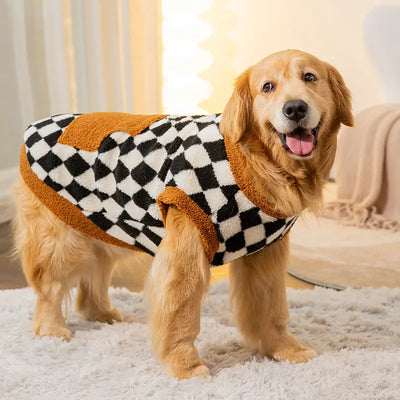 Manteau Sherpa Damier Grande Taille Gros Chien