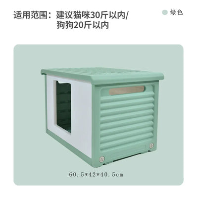 Niche Chien Extérieur Plastique avec Porte et Toit Renforcé