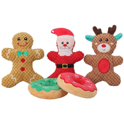 Peluche Donut de Noël Chien Mâcheur Lots de 3 et 5