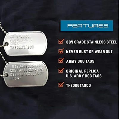 Ensemble de 2 Colliers Militaires Acier Inox pour Chien