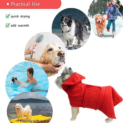 Manteau de Bain Velcro Séchage Rapide pour Chien