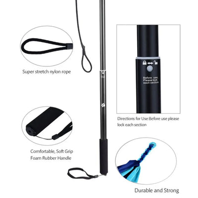 Flirt Pole Télescopique pour Chien avec Lanières en Tissu