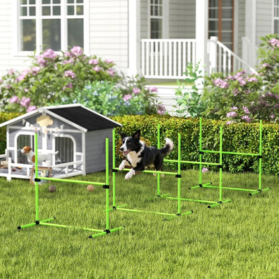 Kit d'Agility Chien 4 Obstacles Réglables avec Sac