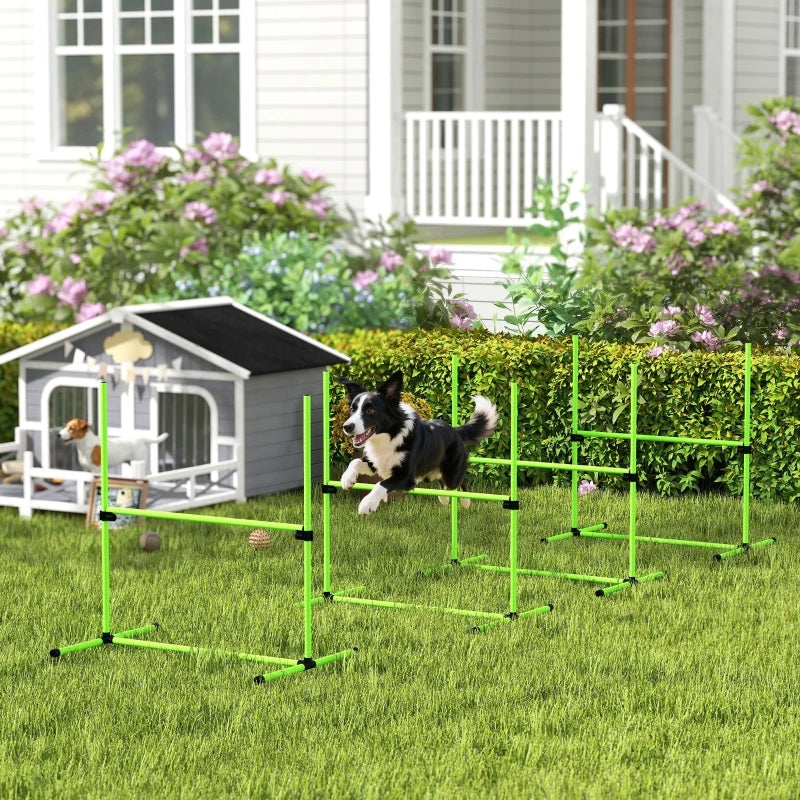 Kit d'Agility Chien 4 Obstacles Réglables avec Sac