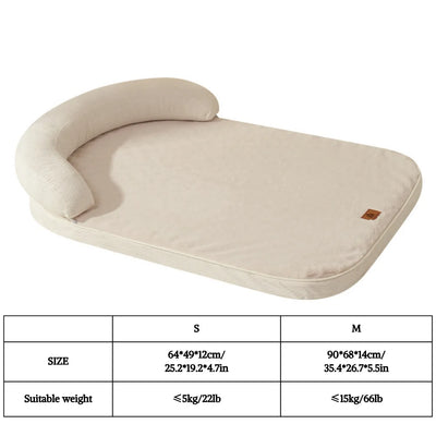 Canapé pour Chien avec Traversin Antidérapant, Lit d'Hiver Doux