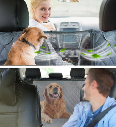 Hamac Voiture Chien Étanche Fenêtre Zippée Poches 143x153 cm