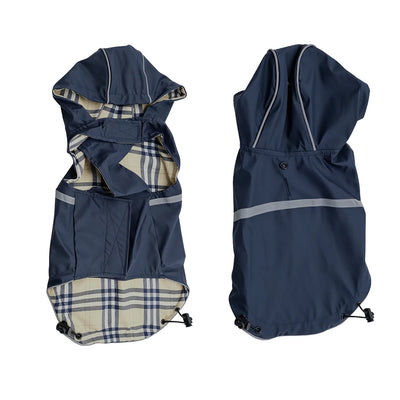 Manteau Imperméable Chien Capuche Réfléchissant Doublure Carreaux