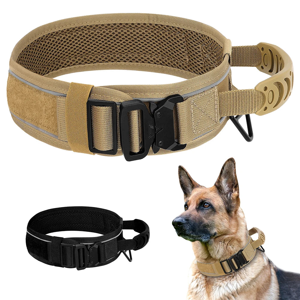 Collier Tactique Militaire Nylon Réfléchissant Gros Chien