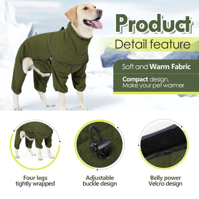 Manteau Imperméable Combinaison Rembourrée d'Hiver Grand Chien