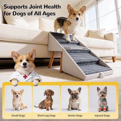 Rampe Escalier pour Chien Pliable 2-en-1 Tabouret Canapé 80 cm