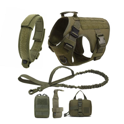 Harnais Tactique Chien Set Complet avec Pochettes Molle