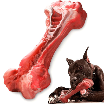 Jouet Indestructible Os Réaliste à Mâcher Goût Bœuf 15 cm