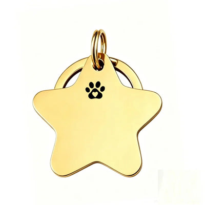 Médaille d'Identification Étoile Gravée pour Chien