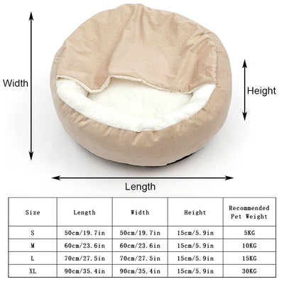Panier Igloo Rond Cocon Douillet pour Petit Chien 50 et 60 cm