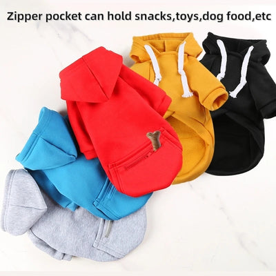 Sweat à Capuche Chien Poche Zippée Grand Format