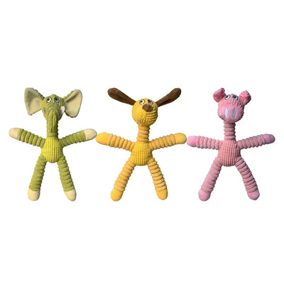Jouet à Mâcher Velours Côtelé Animal Chien 30 cm