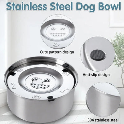 Gamelle Flottante Inox Anti-Éclaboussures Gros Chien