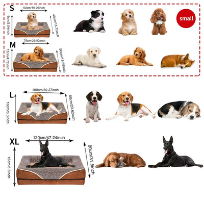 Canapé pour Chien Déhoussable Mousse Épaisse 120 x 80 cm