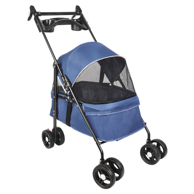 Poussette 2-en-1 Nacelle Amovible pour Chien 10 kg