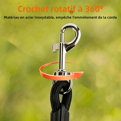 Flirt Pole Chien Réglable 42-100 cm Deux Jouets Corde