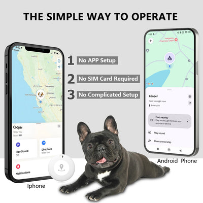 Collier GPS Chien Sans Abonnement Compatible iPhone et Android