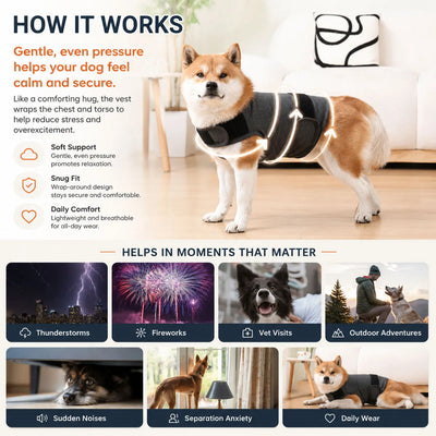 Enveloppe Apaisante Anti-Stress Coton Réglable pour Chien
