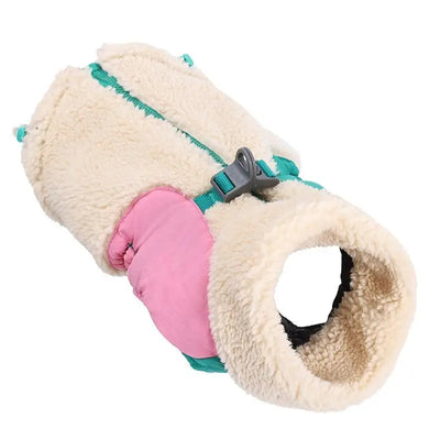 Manteau Chien Hiver Polaire d'Agneau Coupe-Vent Anneau en D