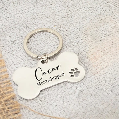Médaille Gravée en Os Inox pour Chien