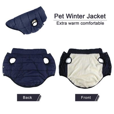 Manteau d'Hiver Matelassé Chien Doublure Sherpa