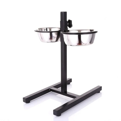 Gamelle Surélevée Réglable Double Bol Inox sur Pied