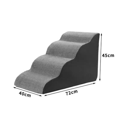 Escalier pour Chien Incurvé Mousse Dense Gris 3 Tailles