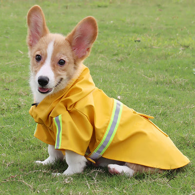 Manteau Imperméable Cape à Capuche Chien Corgi S à 4XL
