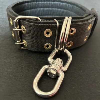 Collier Rembourré Anti-Torsion Anneau Pivotant Grand Chien
