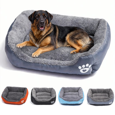 Canapé pour Chien Carré Doux Lavable Chaud d'Hiver