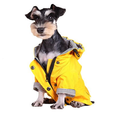 Manteau Imperméable Jaune à Capuche Coupe-Vent pour Chien