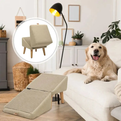 Rampe pour Chien Canapé Pliable Pouf 2-en-1 Antidérapante