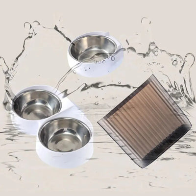 Distributeur de Croquettes 5 L Message Vocal Vidéo Double Bol