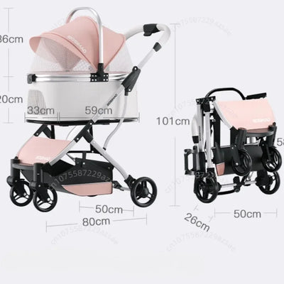Poussette pour Chien Légère Pliable à Nacelle Amovible