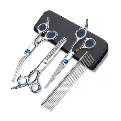 Ciseaux de Toilettage pour Chien Kit Inox Bouts Ronds