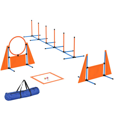 Kit d'Agility PawHut 6 Pièces Slalom et Sauts pour Chien